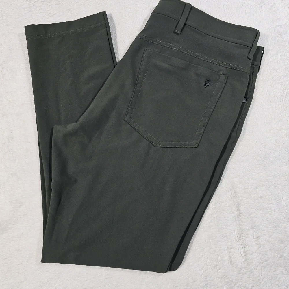 Public Rec Pants Mens 36x34 Green Workday Slim Fit Stretch Athleisure Travel - Picture 10 of 12